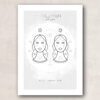 plakat, print, kunst, stjernetegn, tvillingen, grafisk, vandfarve, akvarel, stiliseret, romantisk, fin, enkel, tekst, stregtegning, interiør, nordisk stil, dansk design