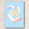 plakat, pastel, lyseblå, popart, blend, fun, happy,cool, trendy, object, art, kunst